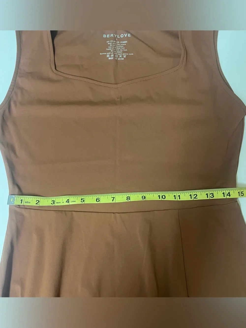 BeryLove A-Line Dress Brown Sleeveless Mini Dress Athletic Material Large NWT - Picture 10 of 13